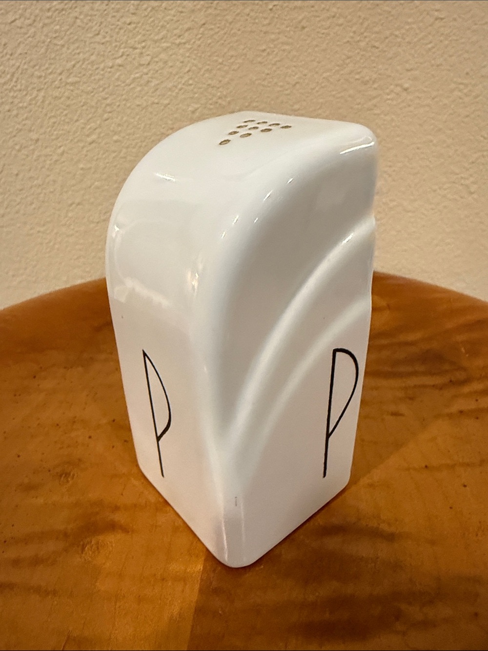 Vintage Art Deco Light  Gray  Ceramic 'P’ Pepper Shaker